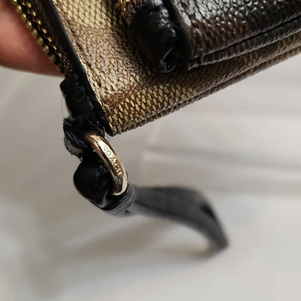 Coach Signature Double Zip Wallet Wristlet - Picture 7 of 14